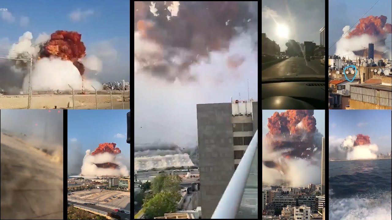 Beirut Blast from Multiple Angles in Real-Time